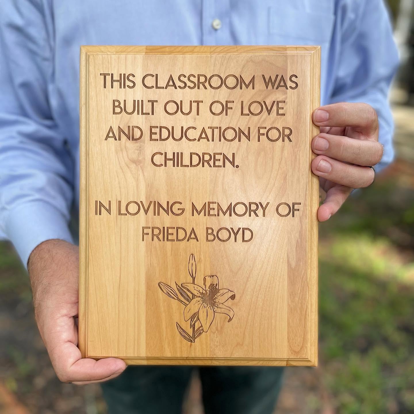 Personalized Solid Wood Plaque | Custom Laser Engraved Award, Memorial or Recognition Plaque