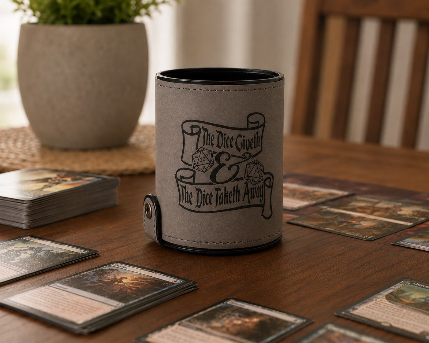 Personalized Engraved Leatherette Dice Cup Set | Custom Gift for Game Night