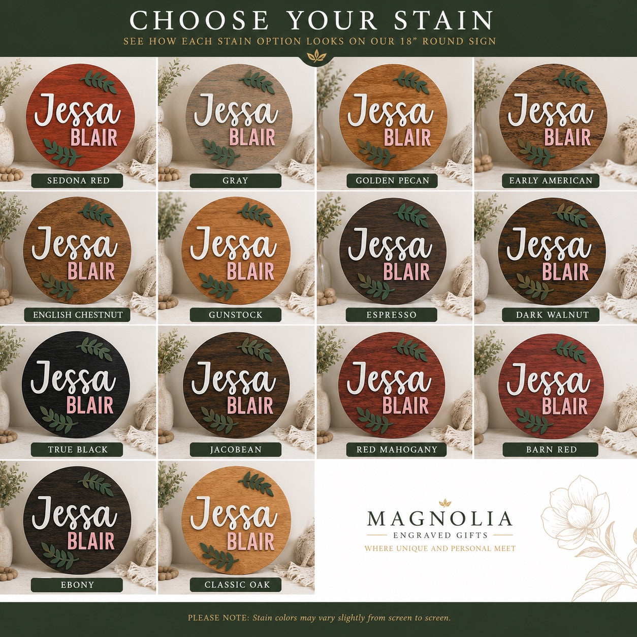 Personalized Wooden Round Name Sign | Custom Nursery & Family Wall Decor