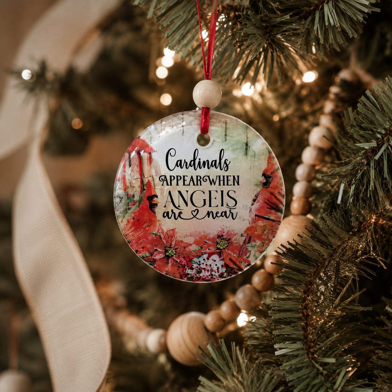 Cardinals Appear When Angels Are Near Keepsake Ornament