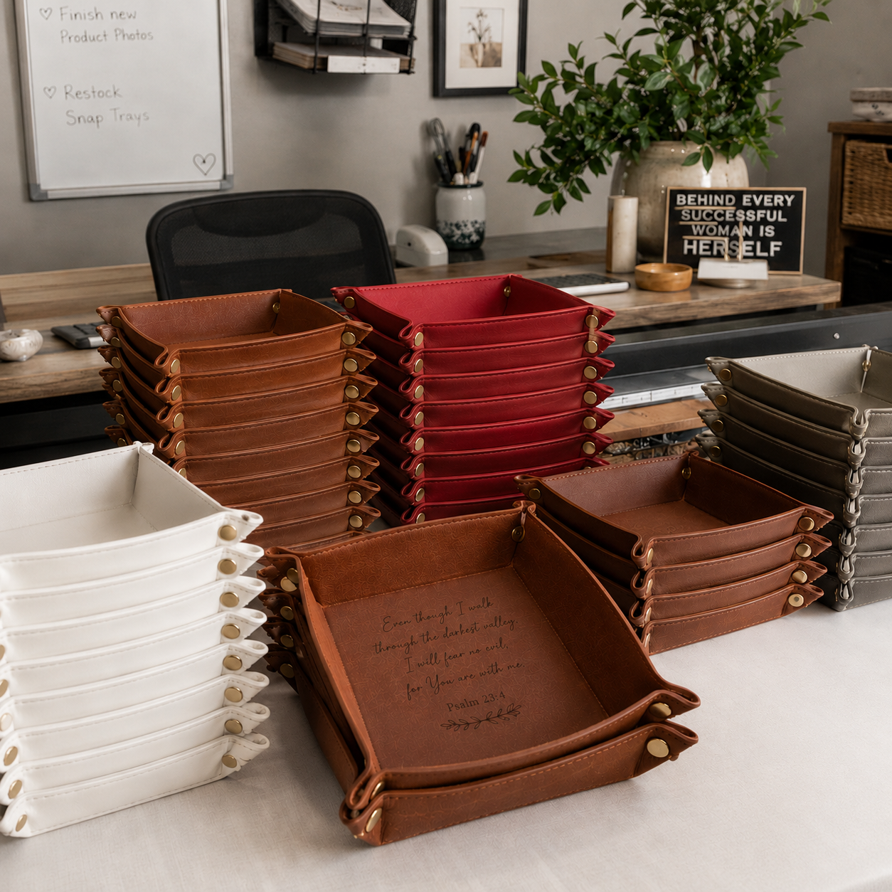 Leatherette Valet Tray Personalized Small