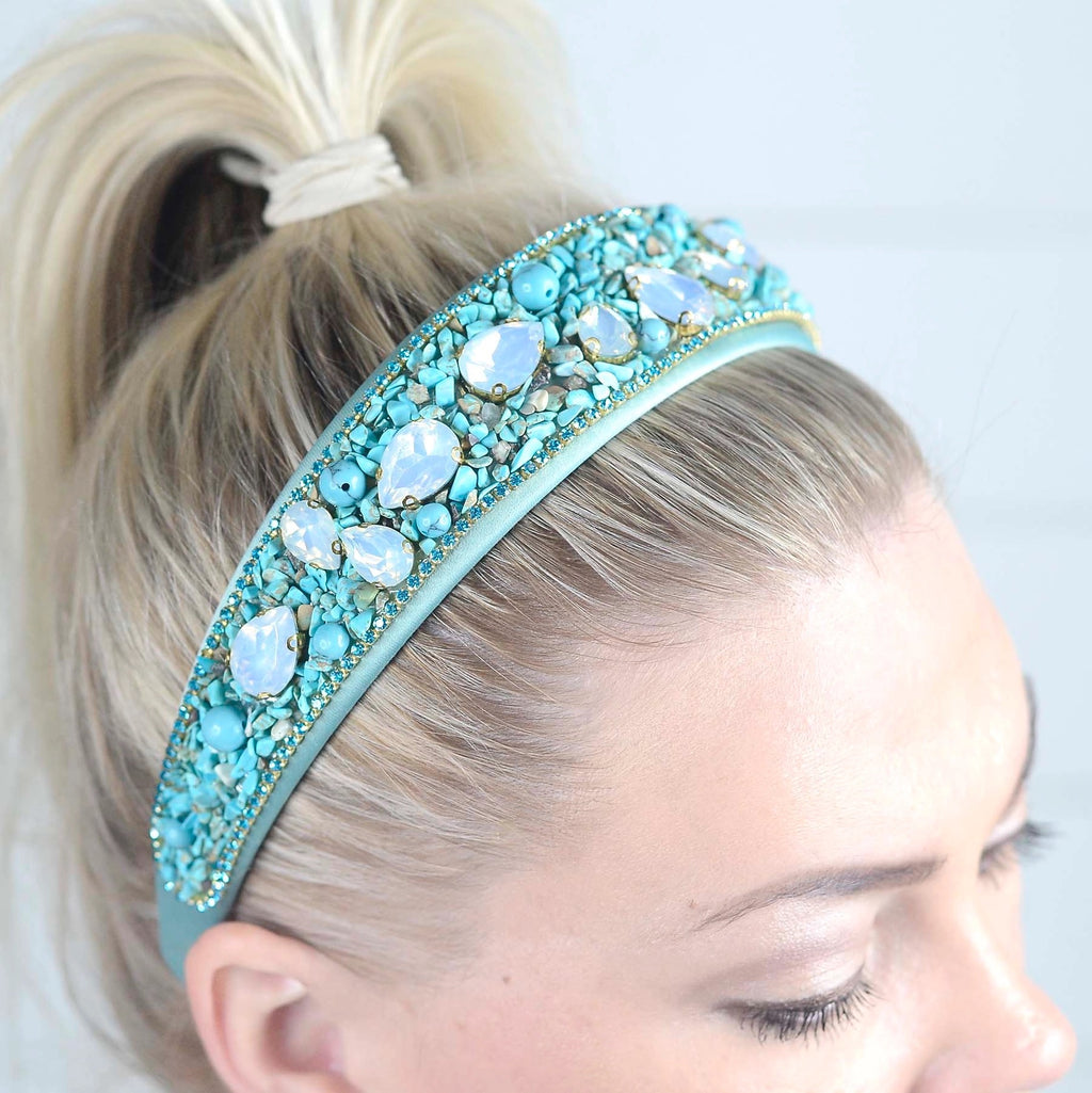 Turquoise Beaded Headband