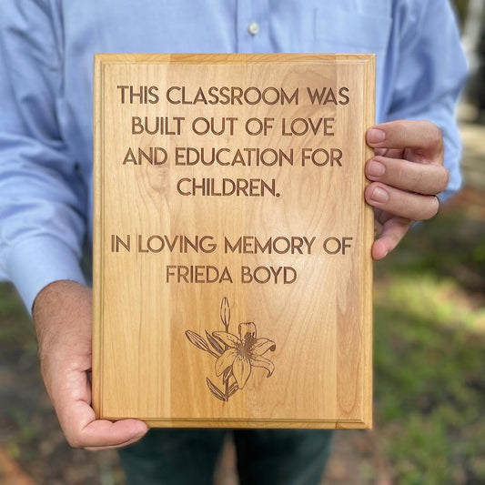 Personalized Solid Wood Plaque | Custom Laser Engraved Award, Memorial or Recognition Plaque