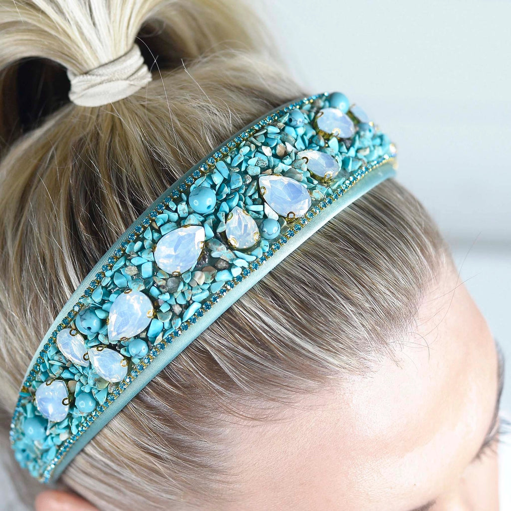 Turquoise Beaded Headband
