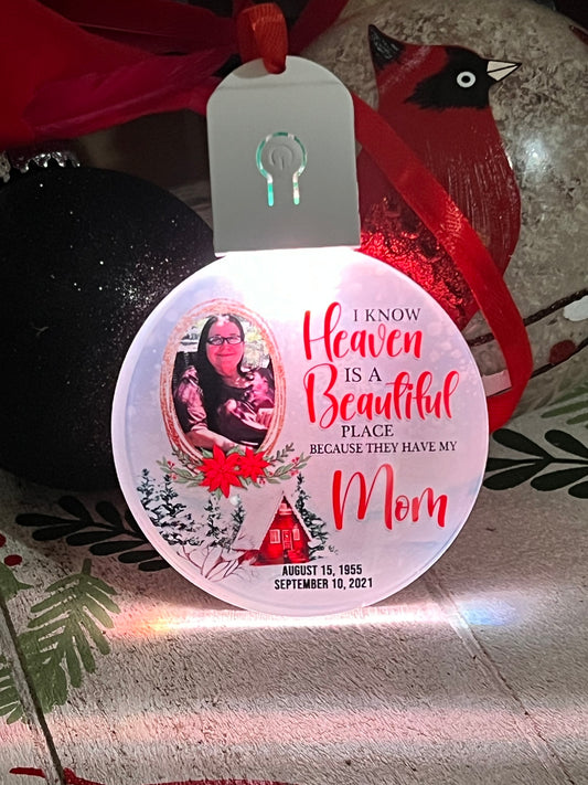 Custom Photo LED Ornament
