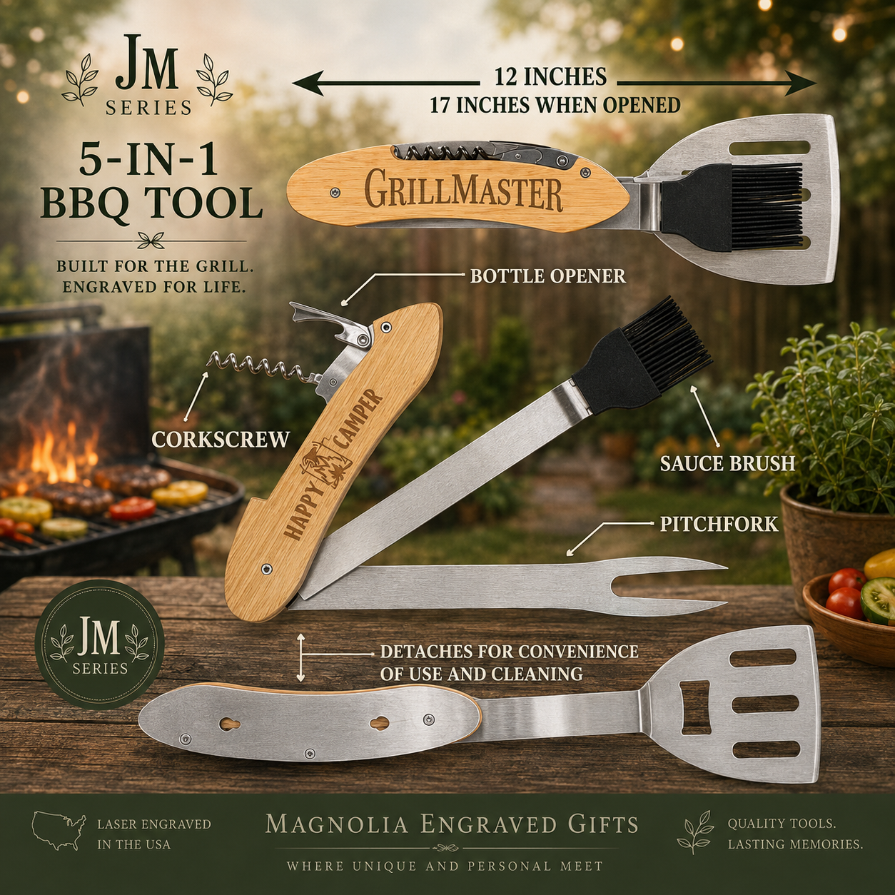 JM Series 5-in-1 Personalized BBQ Tool