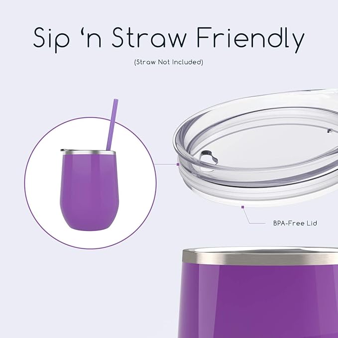 Purple Stemless Wine Tumbler