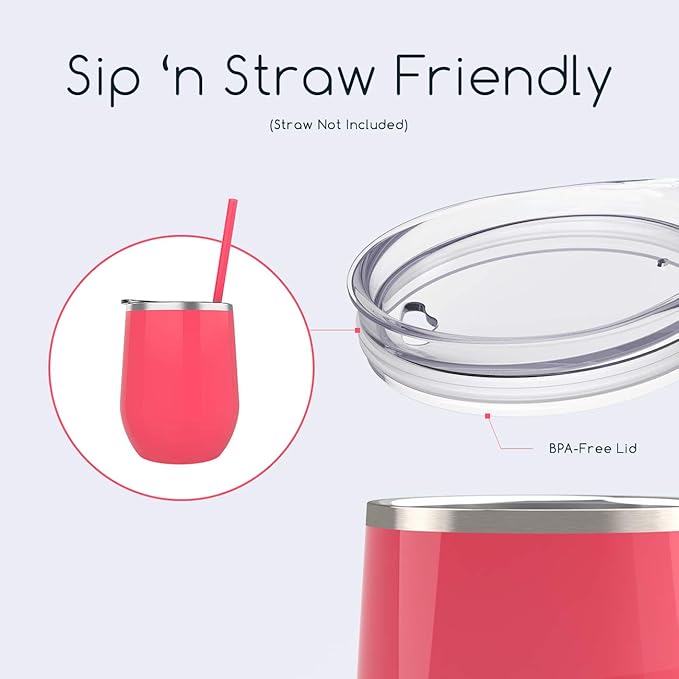 Coral Stemless Wine Tumbler