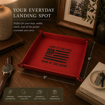 Personalized Leatherette Valet Tray