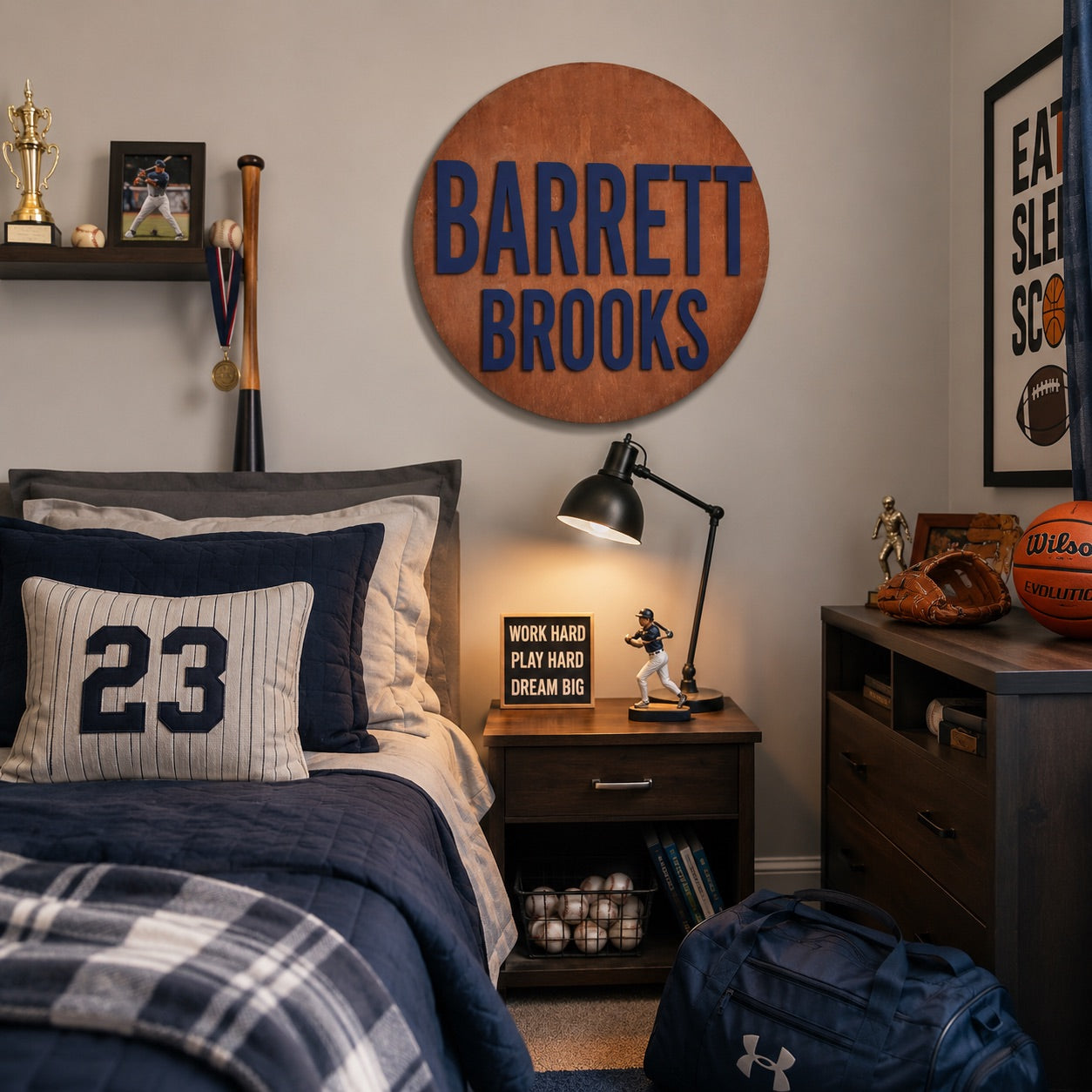 Personalized Wooden Name Round