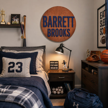 Personalized Wooden Name Round