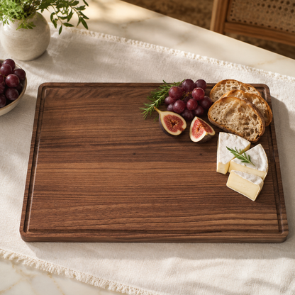 Personalized Walnut Cutting Board with Drip Channel – Custom Engraved Gift
