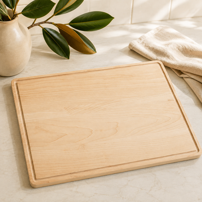 Personalized Maple Cutting Board with Drip Channel