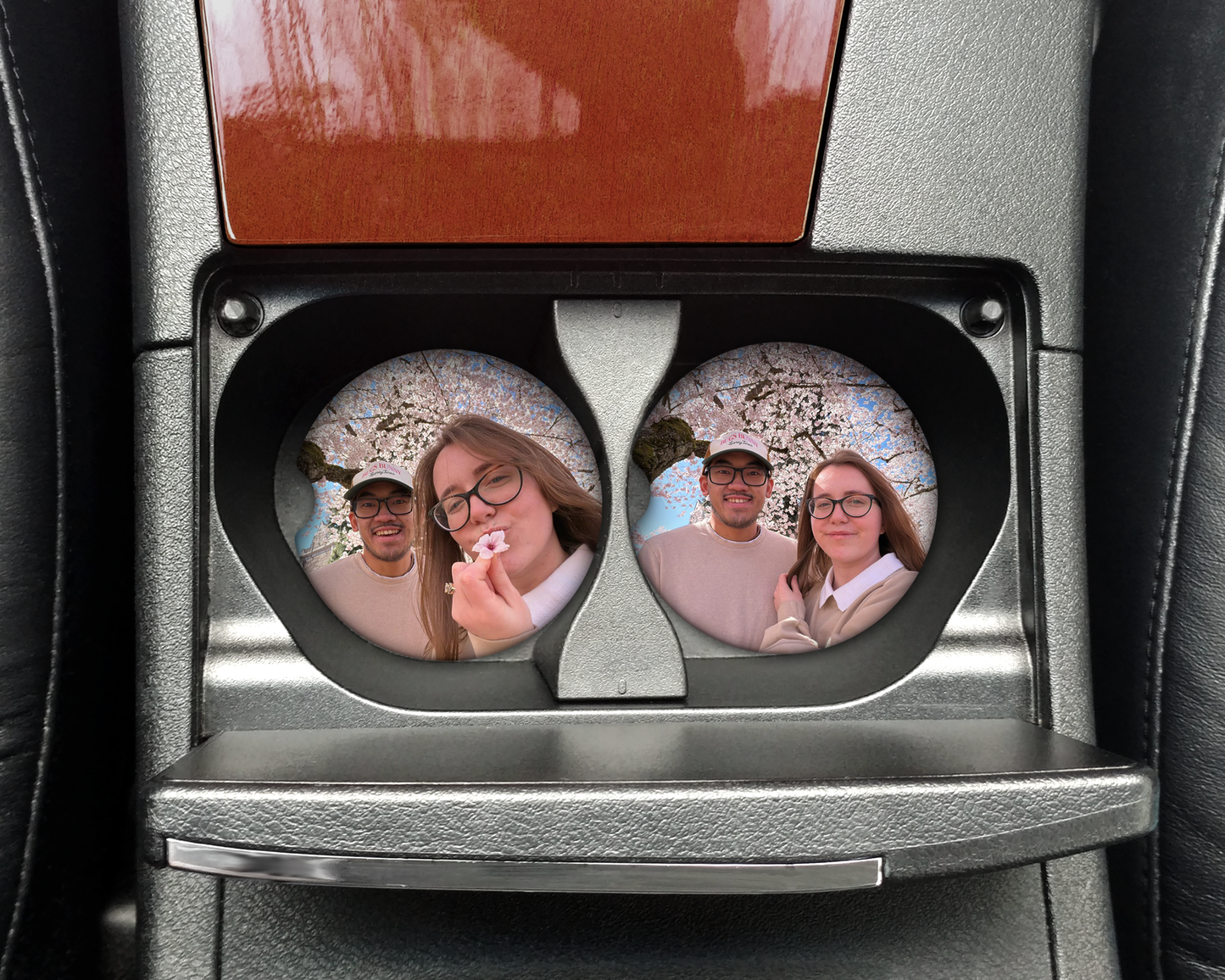Magnolia Memories Personalized Photo Car Coasters