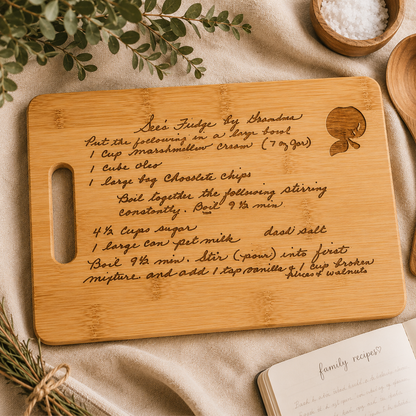 Custom Handwritten Recipe Cutting Board | Laser Engraved Keepsake