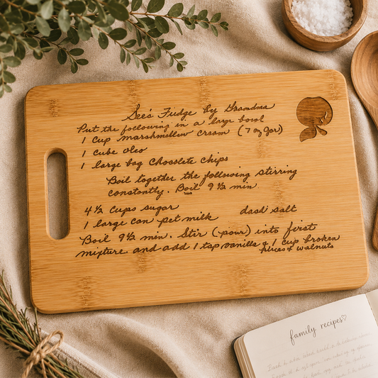 Custom Handwritten Recipe Cutting Board | Laser Engraved Keepsake