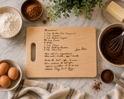Custom Handwritten Recipe Cutting Board | Laser Engraved Keepsake