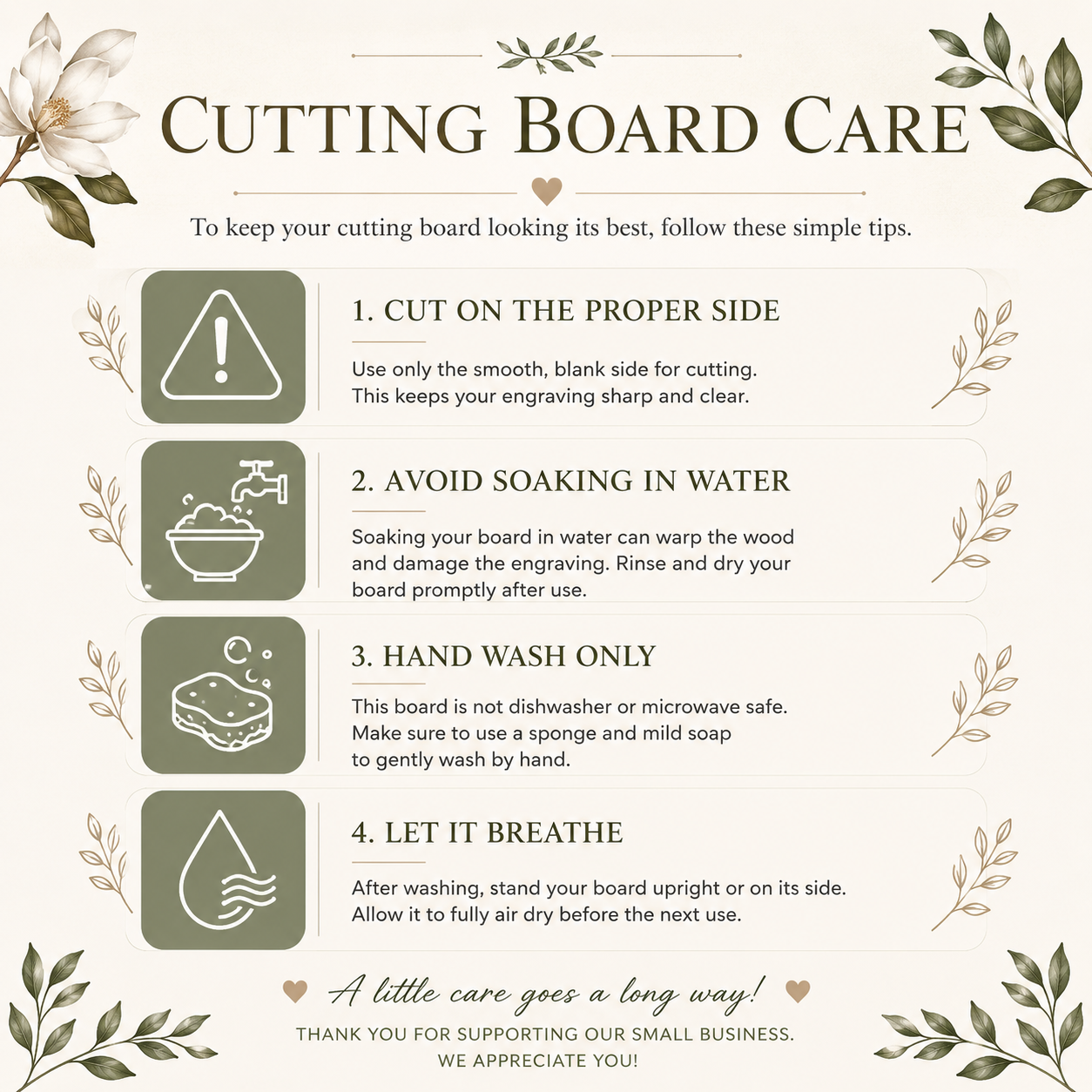 Custom Handwritten Recipe Cutting Board | Laser Engraved Keepsake