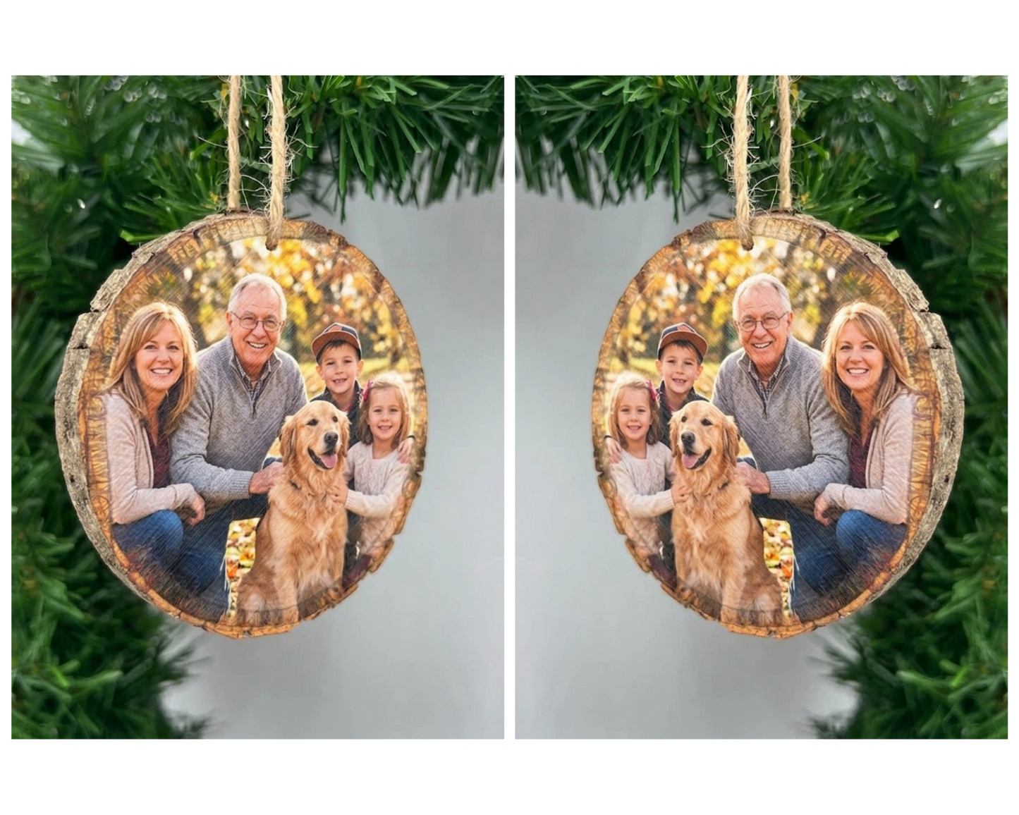 Custom Photo Wood Slice Ornament