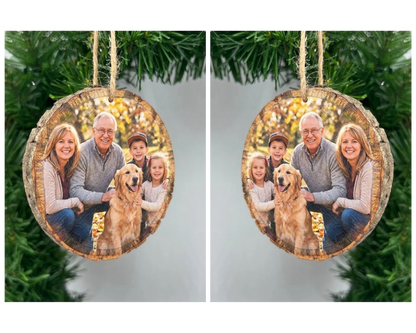 Custom Photo Wood Slice Ornament