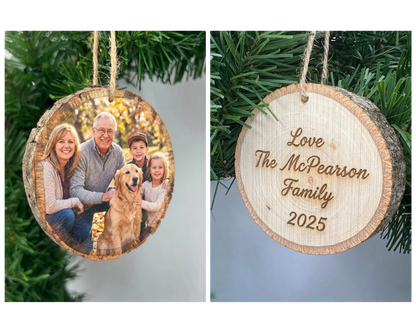 Custom Photo Wood Slice Ornament