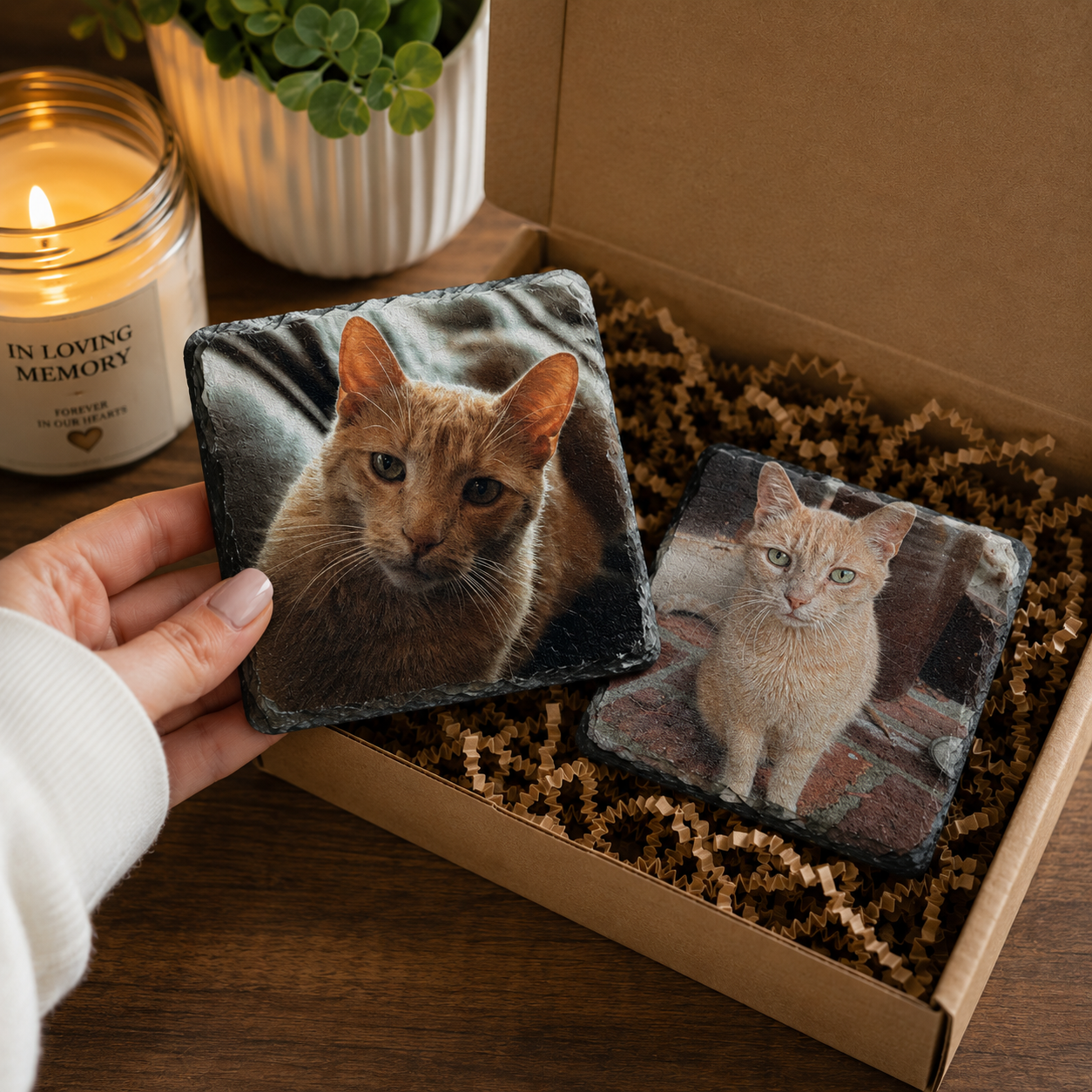Custom Photo Slate Coasters | Set of 2, 4 or 6
