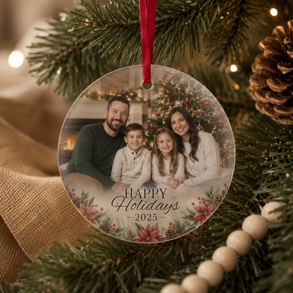 Custom Printed Glass Christmas Ornament