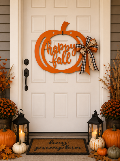 Happy Fall Pumpkin Door Hanger