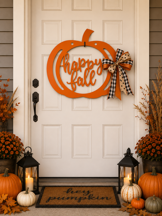 Happy Fall Pumpkin Door Hanger