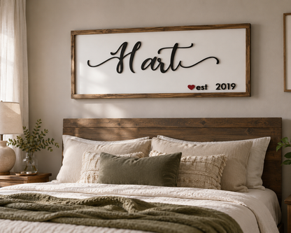 Personalized Family Name Sign | Established Wooden Wall Décor
