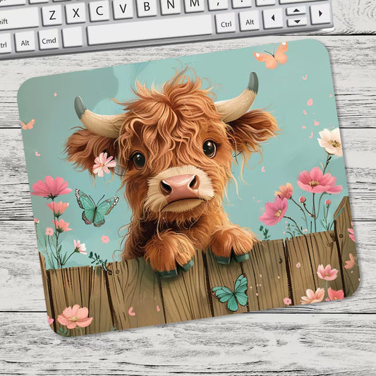 Highland Cow Fence Mousepad