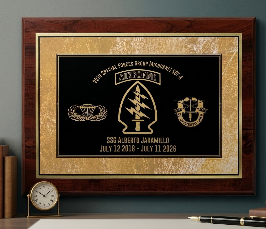Custom Recognition Plaque | Personalized Military, Retirement, Corporate and Appreciation Award