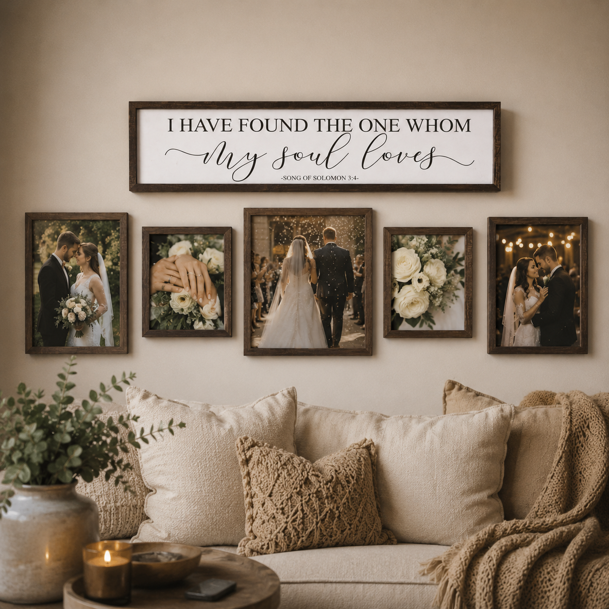 I Have Found the One Whom My Soul Loves Wooden Sign | Christian Farmhouse Wall Decor
