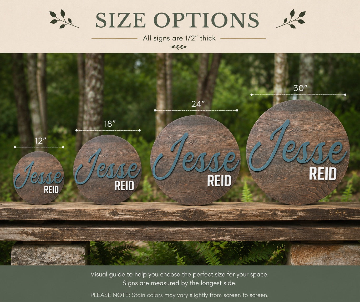 Personalized Wooden Name Round