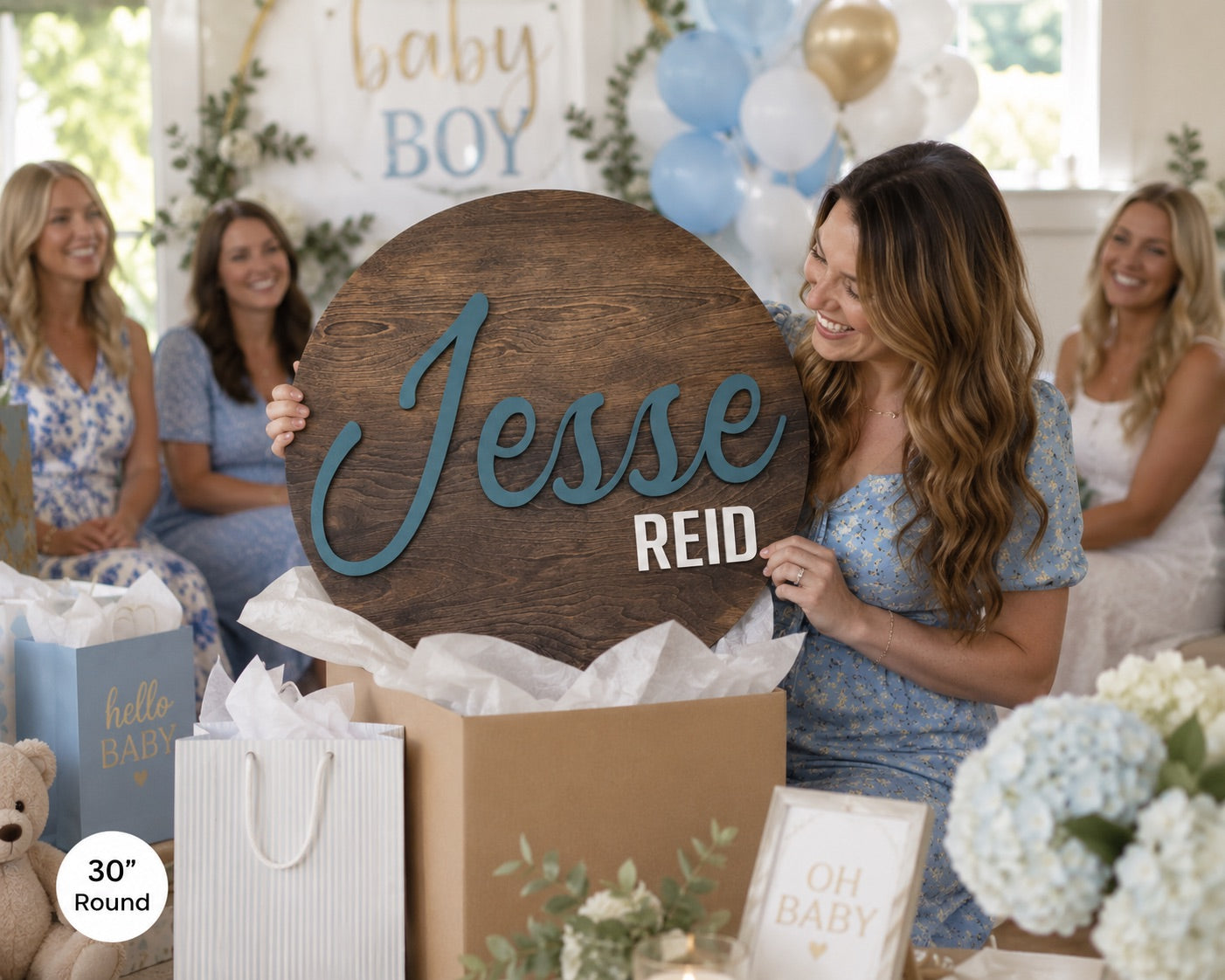 Personalized Wooden Name Round