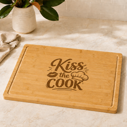 Bamboo Engraved Cutting Board with Drip Ring