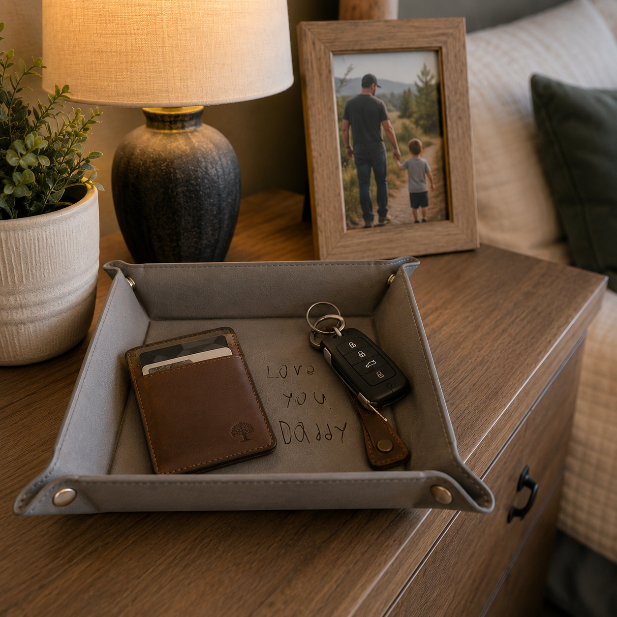 Leatherette Valet Tray Personalized Small