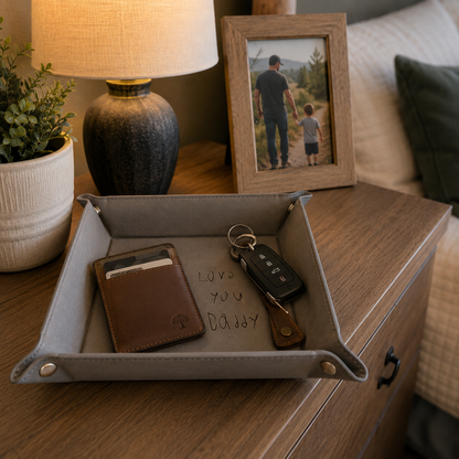 Leatherette Valet Tray Personalized Small