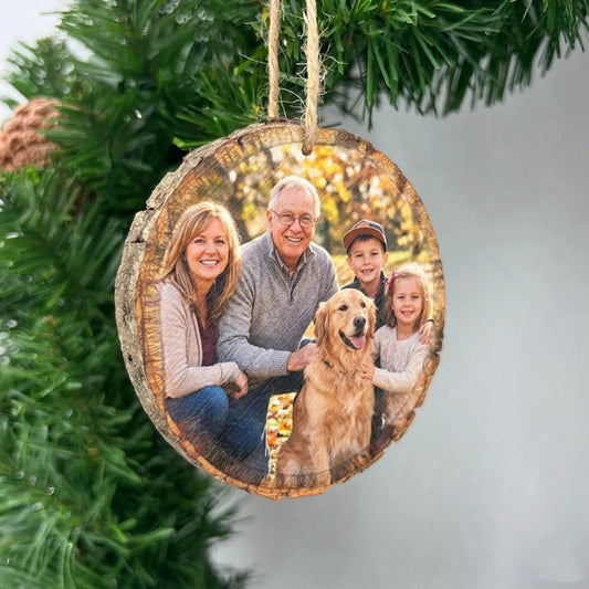 Custom Photo Wood Slice Ornament