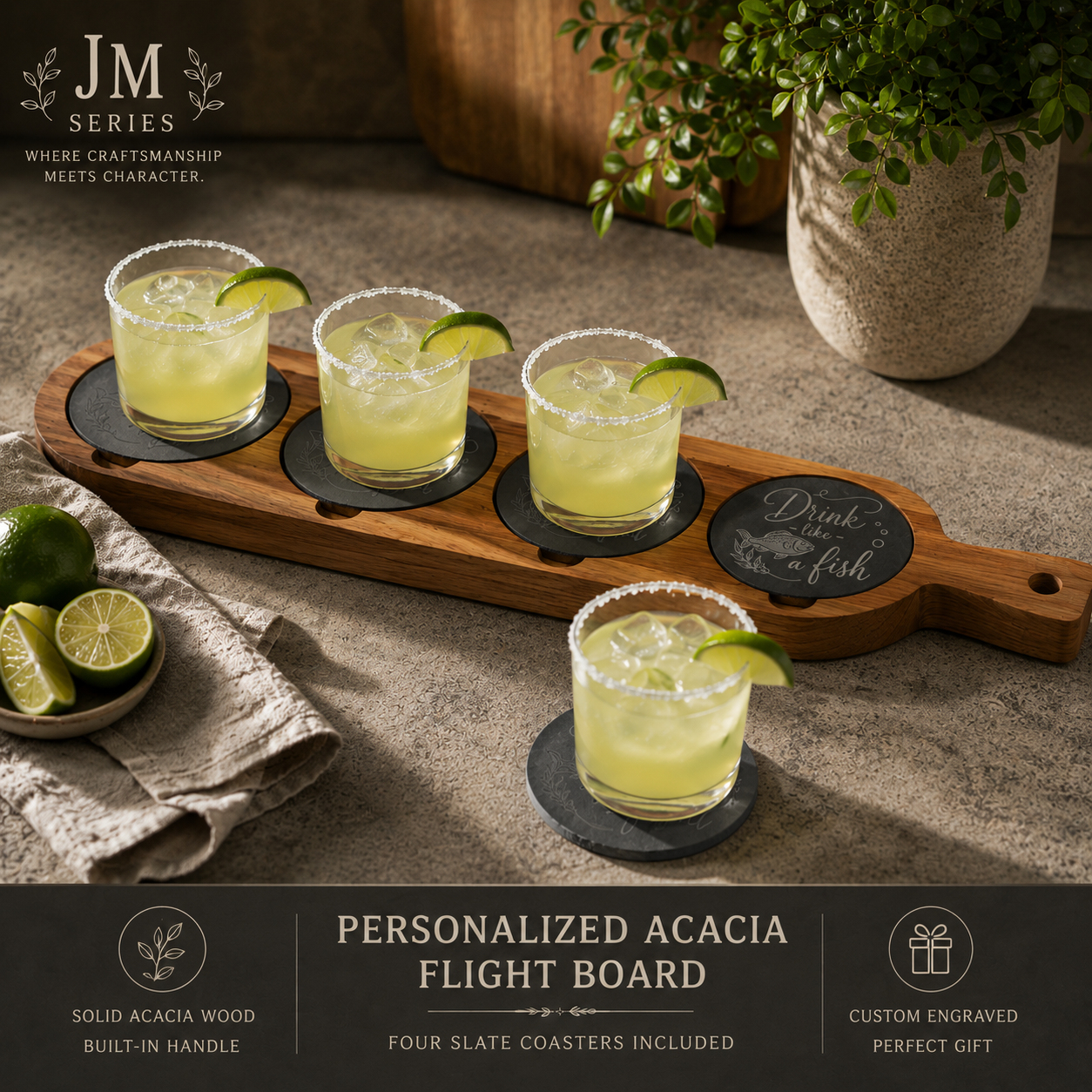 JM Series Personalized Acacia Flight Board