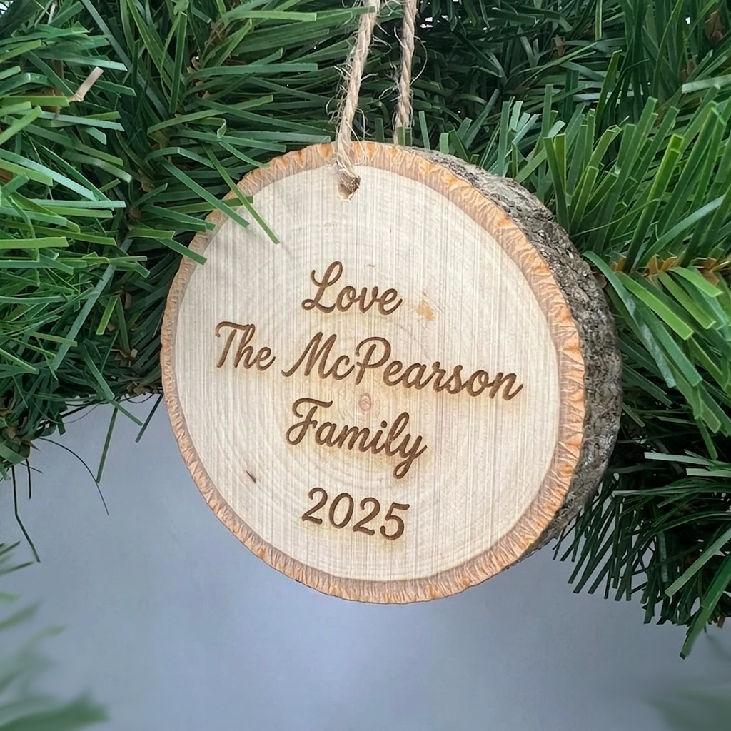 Custom Photo Wood Slice Ornament