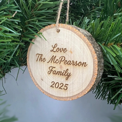 Custom Photo Wood Slice Ornament