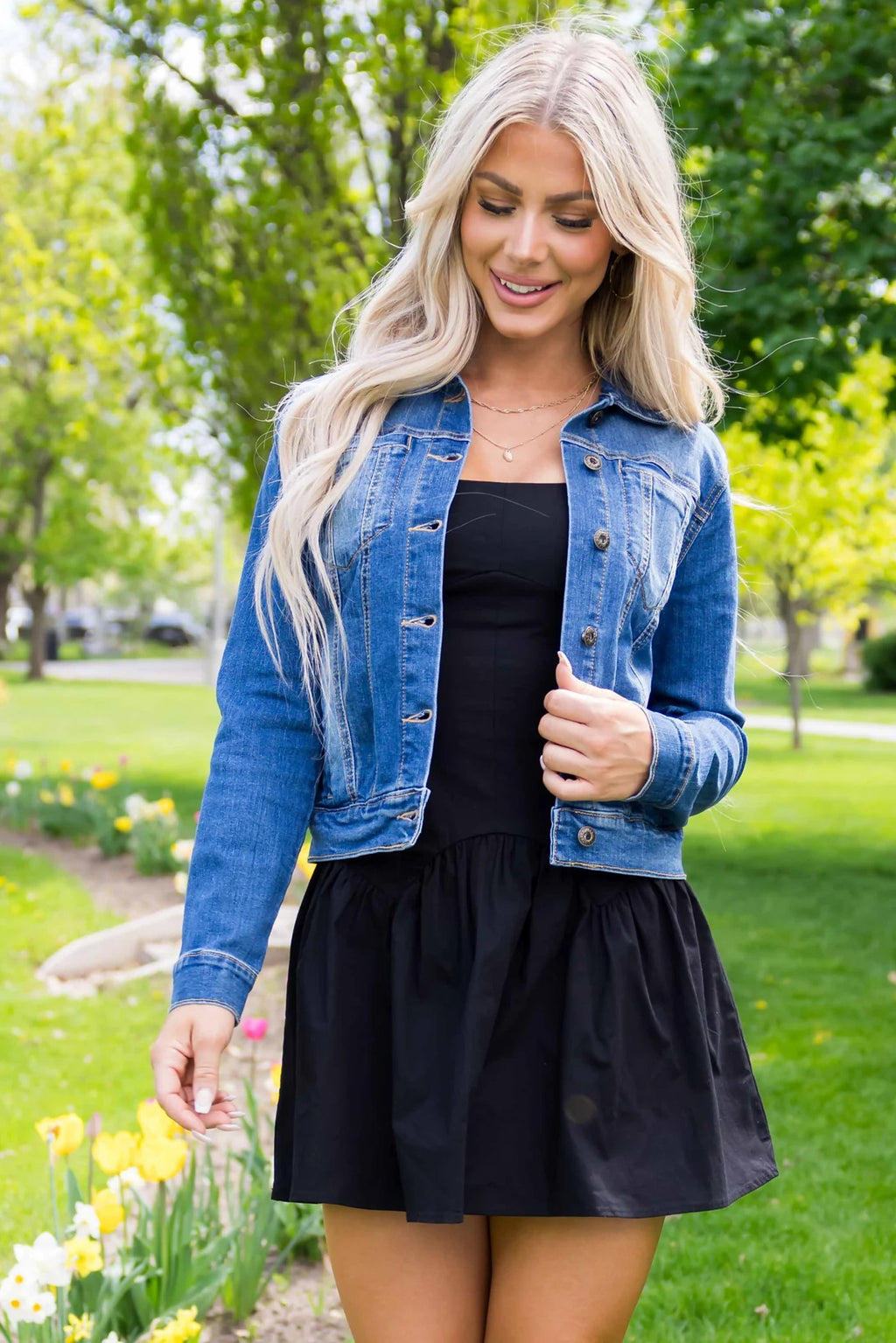 Vintage Washed Crop Denim Jacket