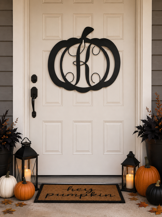 Personalized Monogram Pumpkin Door Hanger