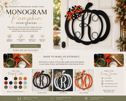 Personalized Monogram Pumpkin Door Hanger