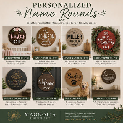 Personalized Wooden Name Round