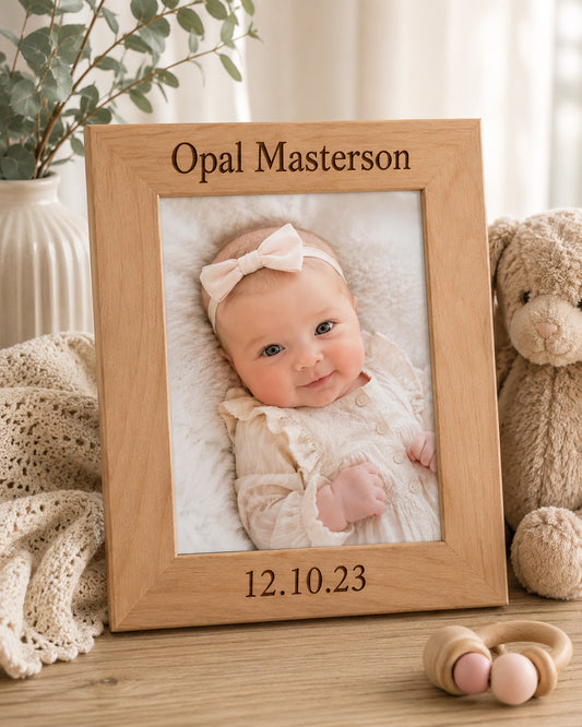 Personalized Engraved Wood Picture Frame
