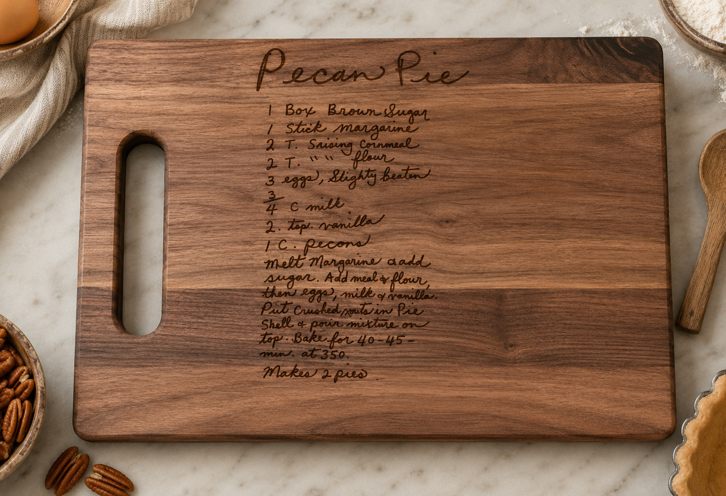 Custom Handwritten Recipe Cutting Board | Laser Engraved Keepsake