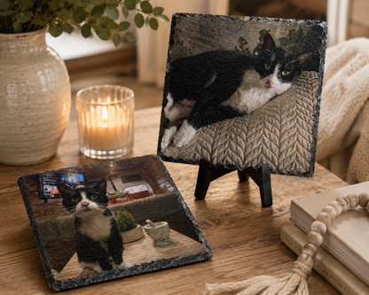 Custom Photo Slate Coasters | Set of 2, 4 or 6