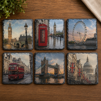 Custom Photo Slate Coasters | Set of 2, 4 or 6